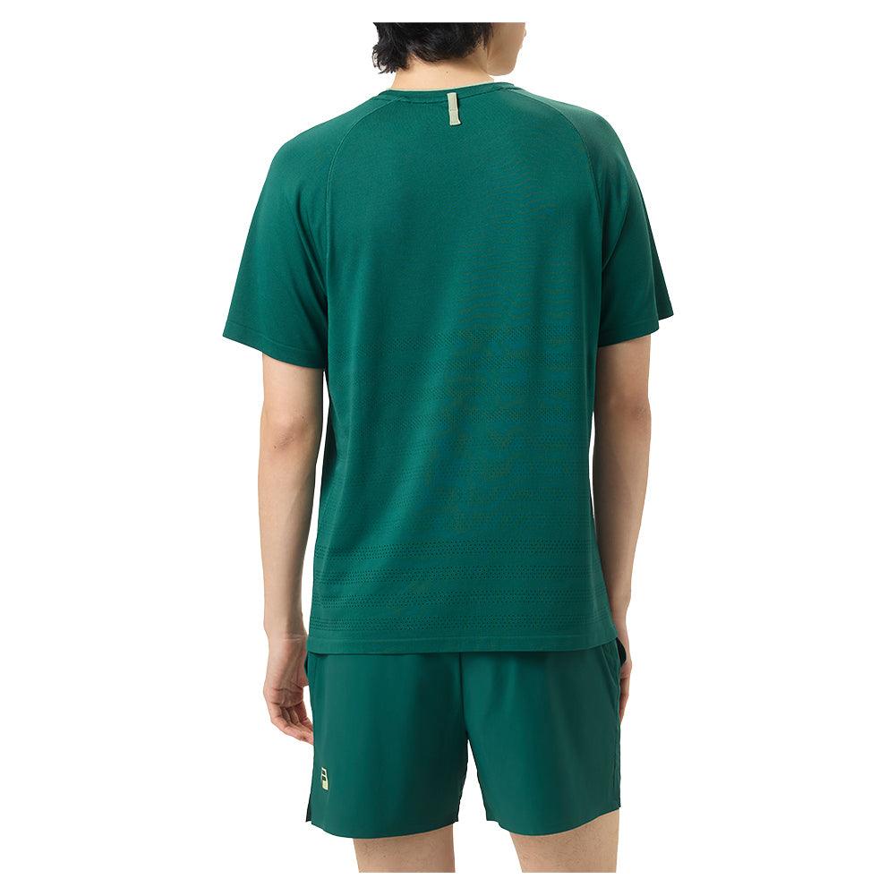 Men`s Center Court Ace Seamless Tennis Crew Rainforest and Iceberg Green Apparel Fila
