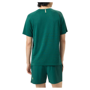 Men`s Center Court Ace Seamless Tennis Crew Rainforest and Iceberg Green Apparel Fila