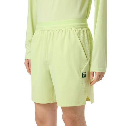 Men`s Center Court Ace Swift Tennis Short Shadow Lime and Rainforest Apparel Fila