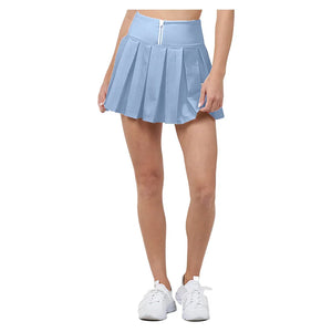 Women`s Piped Pleated Tennis Skort Bay Blue and White Apparel Thrive Societe