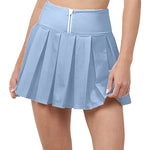 Women`s Piped Pleated Tennis Skort Bay Blue and White Apparel Thrive Societe