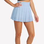 Women`s 14.5 inch Pleated Tennis Skort Bay Blue Apparel Thrive Societe