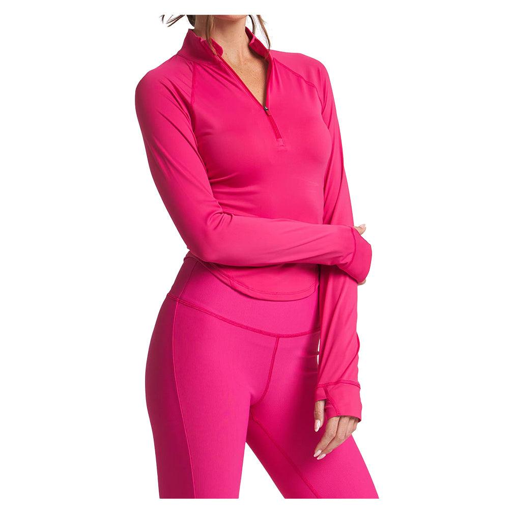 Women`s Zip Performance Long Sleeve Tennis Top Apparel Thrive Societe