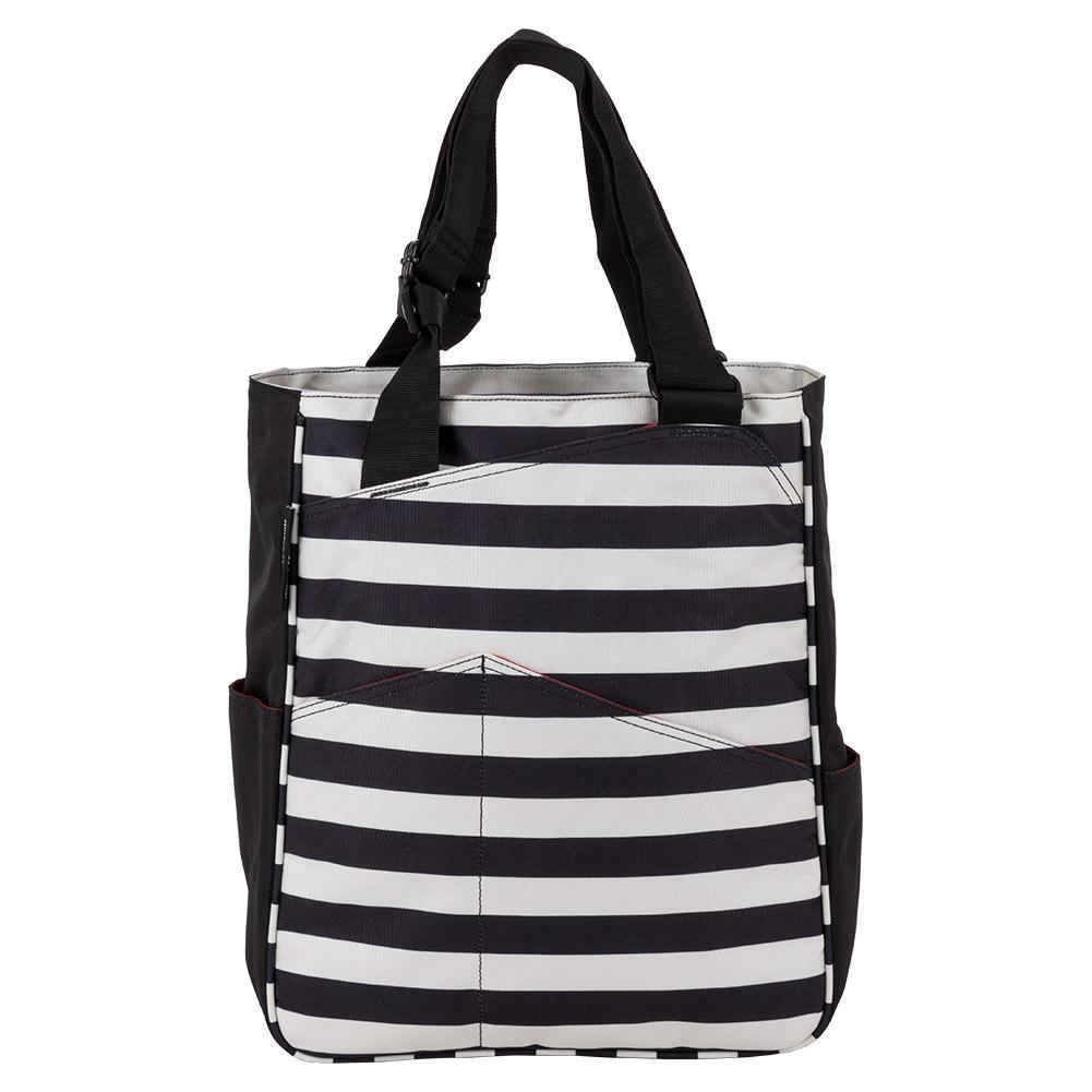 Women's Tennis Tote Stripes Black and Coconut Bags Maggiemather
