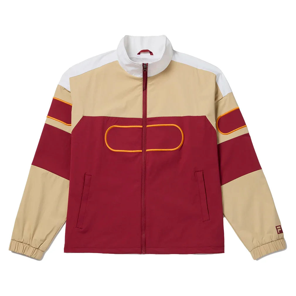 Unisex Center Court Ace Podium Tennis Jacket Tibetan Red and Irish Cream Apparel Fila