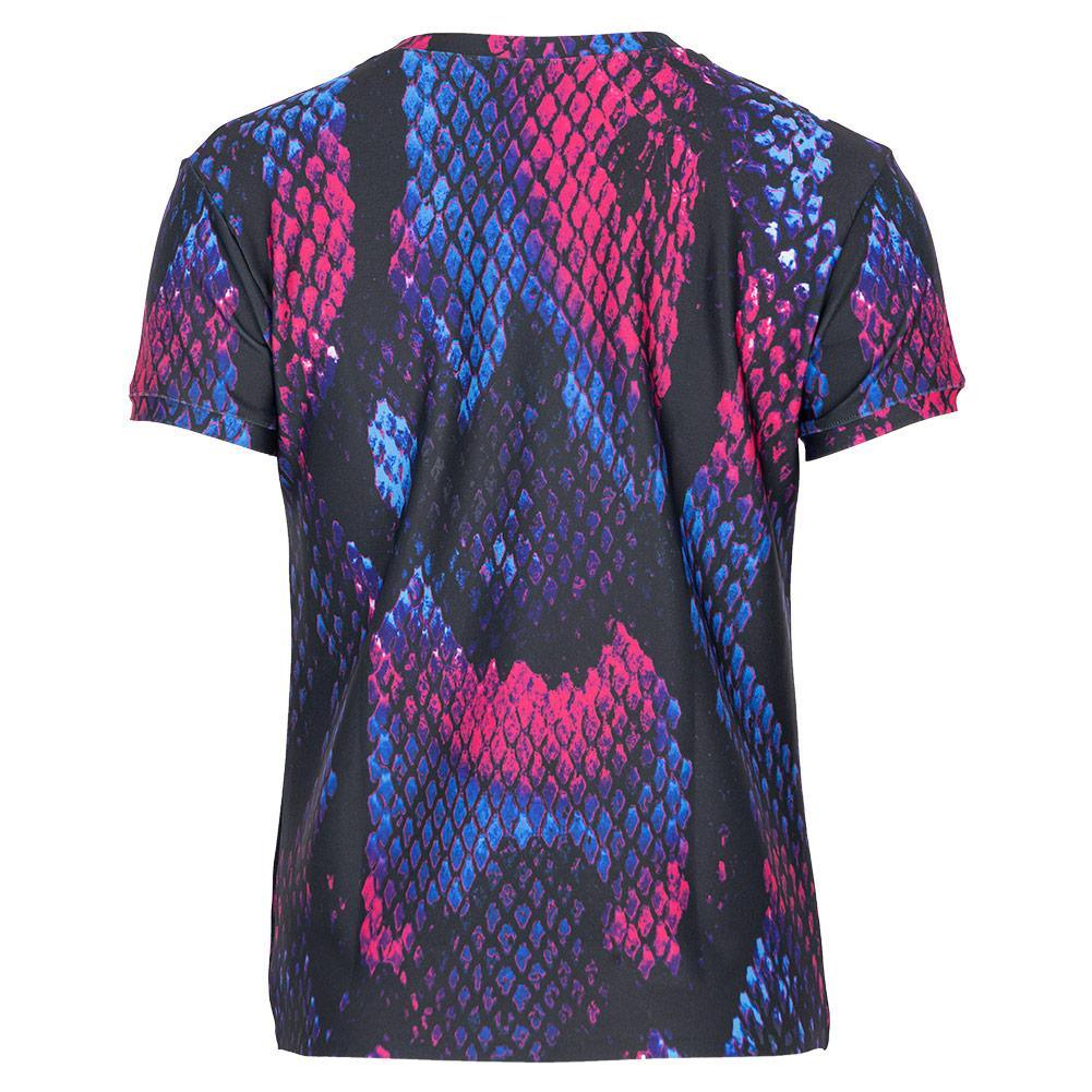 Women's Match Flaming Boa Short Sleeve Tennis Top Hot Pink Apparel Ultracor