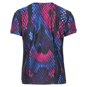 Women's Match Flaming Boa Short Sleeve Tennis Top Hot Pink Apparel Ultracor