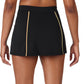 Womens Backspin ALine Tennis Skort Black and Peach Pink Apparel Fila