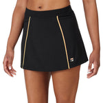 Womens Backspin ALine Tennis Skort Black and Peach Pink Apparel Fila
