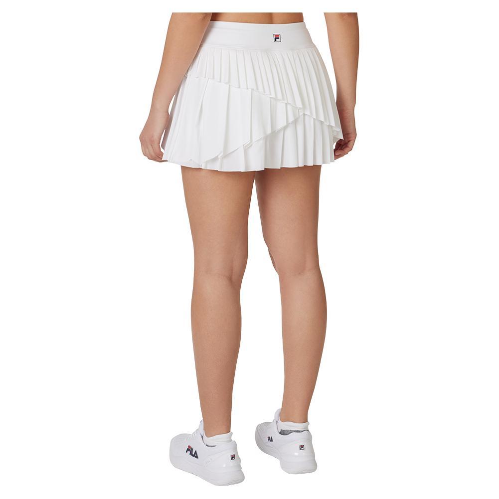 Women's Asymmetrical Pleated Tennis Skort White Apparel Fila