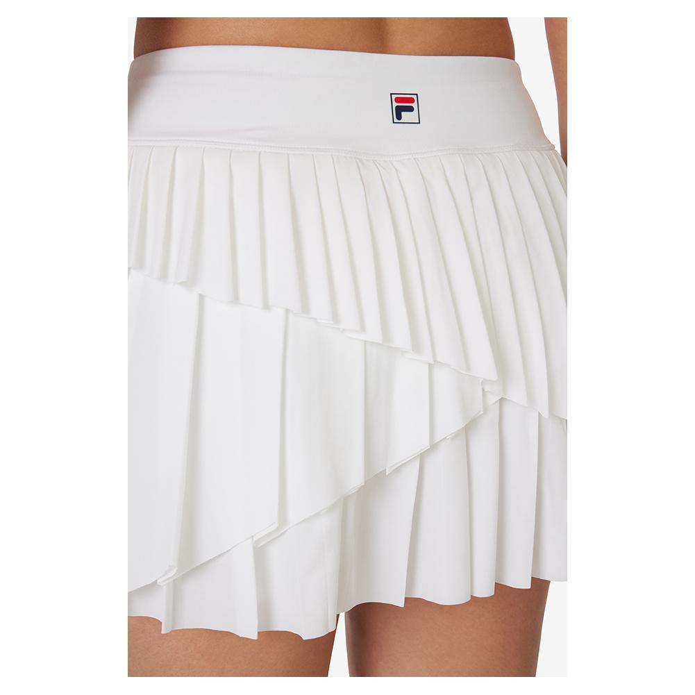 Women's Asymmetrical Pleated Tennis Skort White Apparel Fila