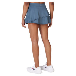Women's Double Tier Court Tennis Skort Elemental Blue Apparel Fila