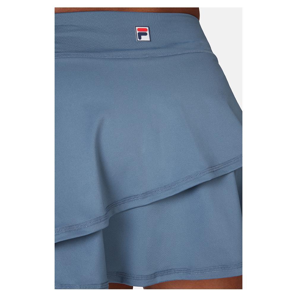 Women's Double Tier Court Tennis Skort Elemental Blue Apparel Fila