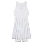 Women`s Center Court Seamless Tennis Dress White and Reflective Silver Apparel Fila