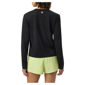 Women`s Solid Core Long Sleeve Tennis Top Black Apparel Fila