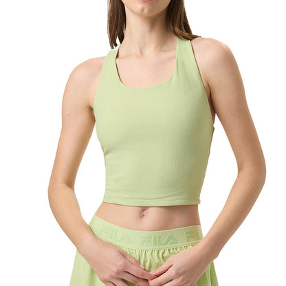 Women`s Cross Court Long Line Tennis Bra Top Shadow Lime Apparel Fila
