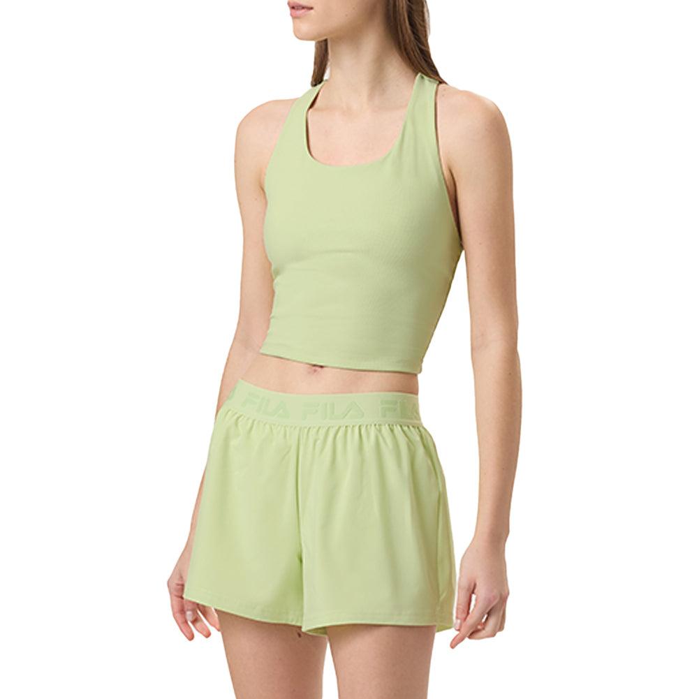 Women`s Cross Court Long Line Tennis Bra Top Shadow Lime Apparel Fila