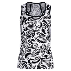 Women's Rumary Tennis Tank Botanical Leaves Apparel Tail