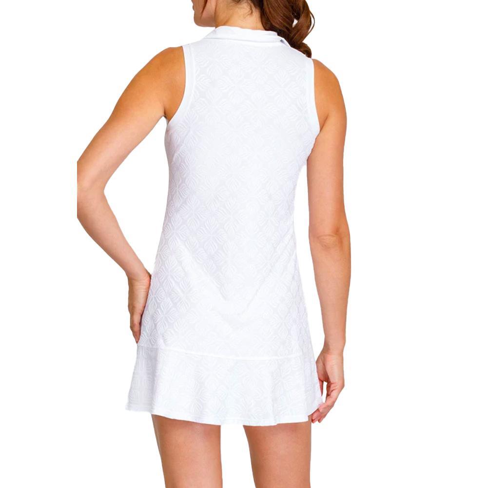 Women's Zena Sleeveless Tennis Dress Crystal Jacquard Apparel Tail