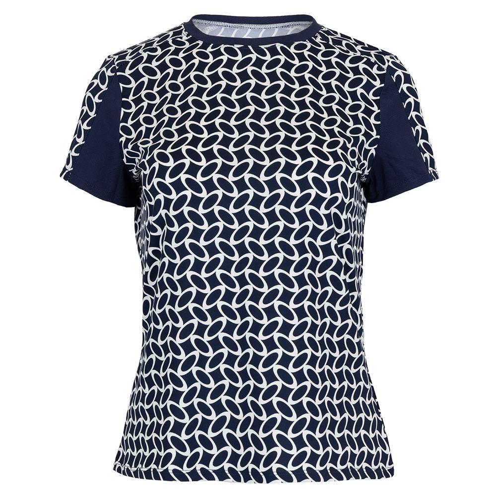 Women's Ketra Short Sleeve Tennis Top Oval Geo Apparel Tail