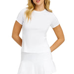 Women`s Tella Short Sleeve Tennis Top Chalk Apparel Tail