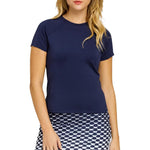 Women`s Tella Short Sleeve Tennis Top Navy Blue Apparel Tail