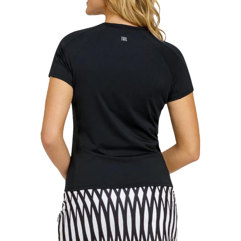 Women`s Tella Short Sleeve Tennis Top Onyx Apparel Tail