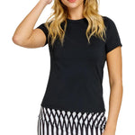 Women`s Tella Short Sleeve Tennis Top Onyx Apparel Tail