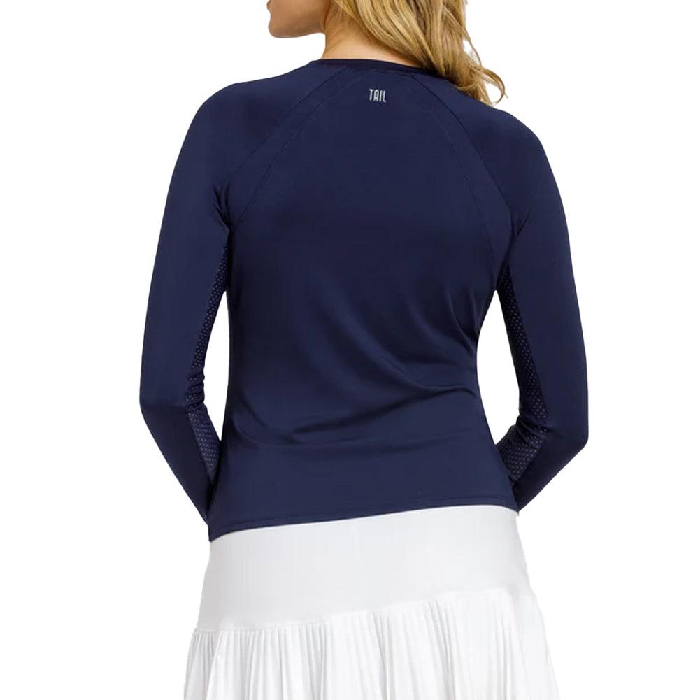 Women`s Legend Long Sleeve Tennis Raglan Navy Blue Apparel Tail