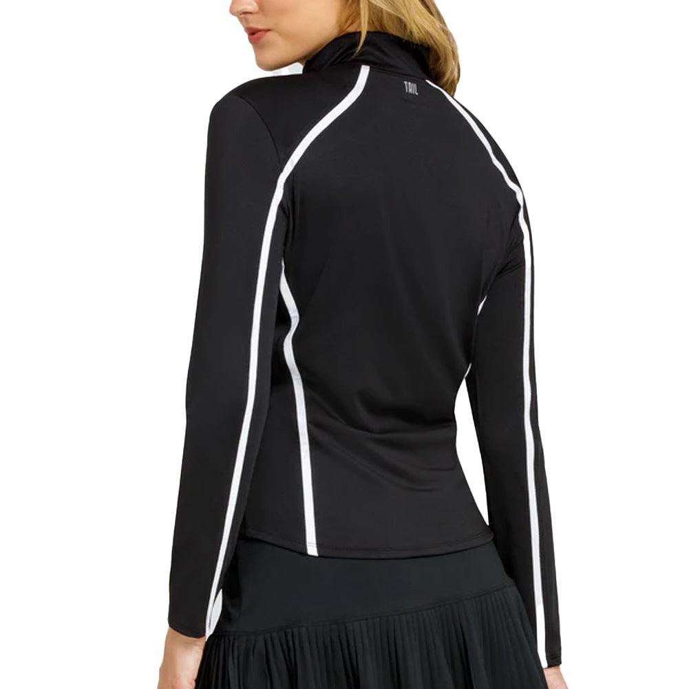 Women`s Samaris Mock Neck Tennis Jacket Onyx Apparel Tail