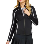 Women`s Samaris Mock Neck Tennis Jacket Onyx Apparel Tail