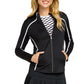 Women`s Samaris Mock Neck Tennis Jacket Onyx Apparel Tail