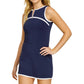Women`s Steffi Zip Front Tennis Dress Navy Blue Apparel Tail