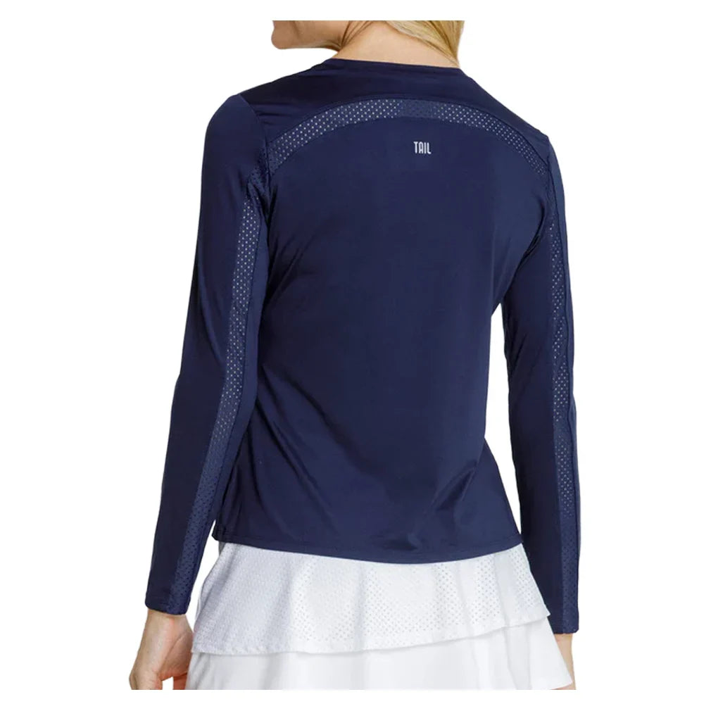 Women`s Gastonia Long Sleeve Tennis Top Navy Blue Apparel Tail