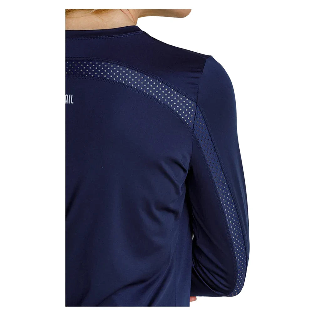 Women`s Gastonia Long Sleeve Tennis Top Navy Blue Apparel Tail