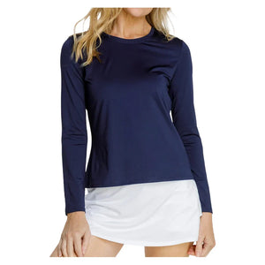 Women`s Gastonia Long Sleeve Tennis Top Navy Blue Apparel Tail