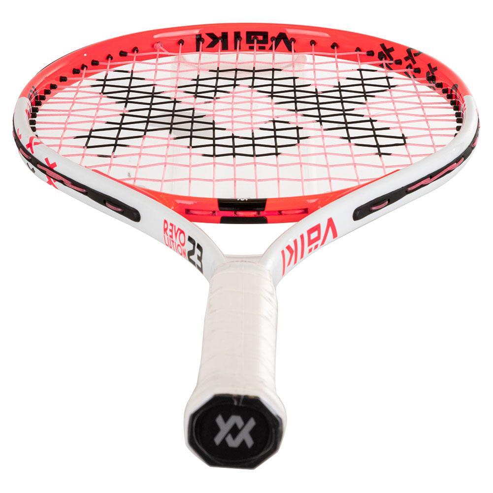 Juniors` Revolution 23 Prestrung Tennis Racquet White and Hot Pink Racquets Volkl