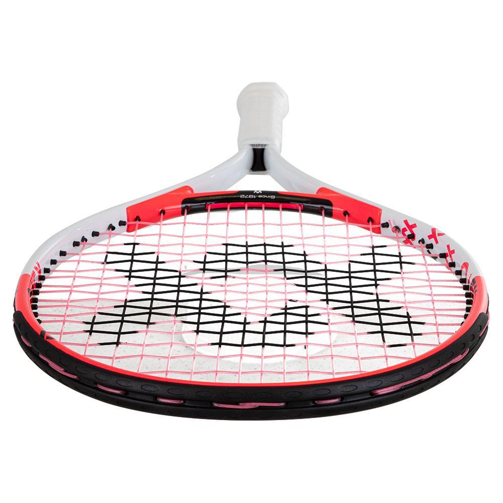 Juniors` Revolution 23 Prestrung Tennis Racquet White and Hot Pink Racquets Volkl