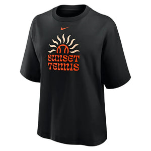 Women`s Cotton Short Sleeve Boxy Tennis Tee Apparel Nike