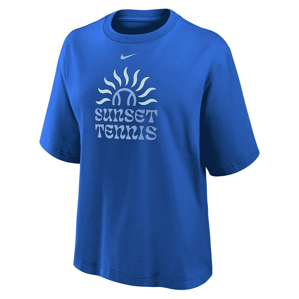 Women`s Cotton Short Sleeve Boxy Tennis Tee Apparel Nike