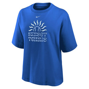 Women`s Cotton Short Sleeve Boxy Tennis Tee Apparel Nike