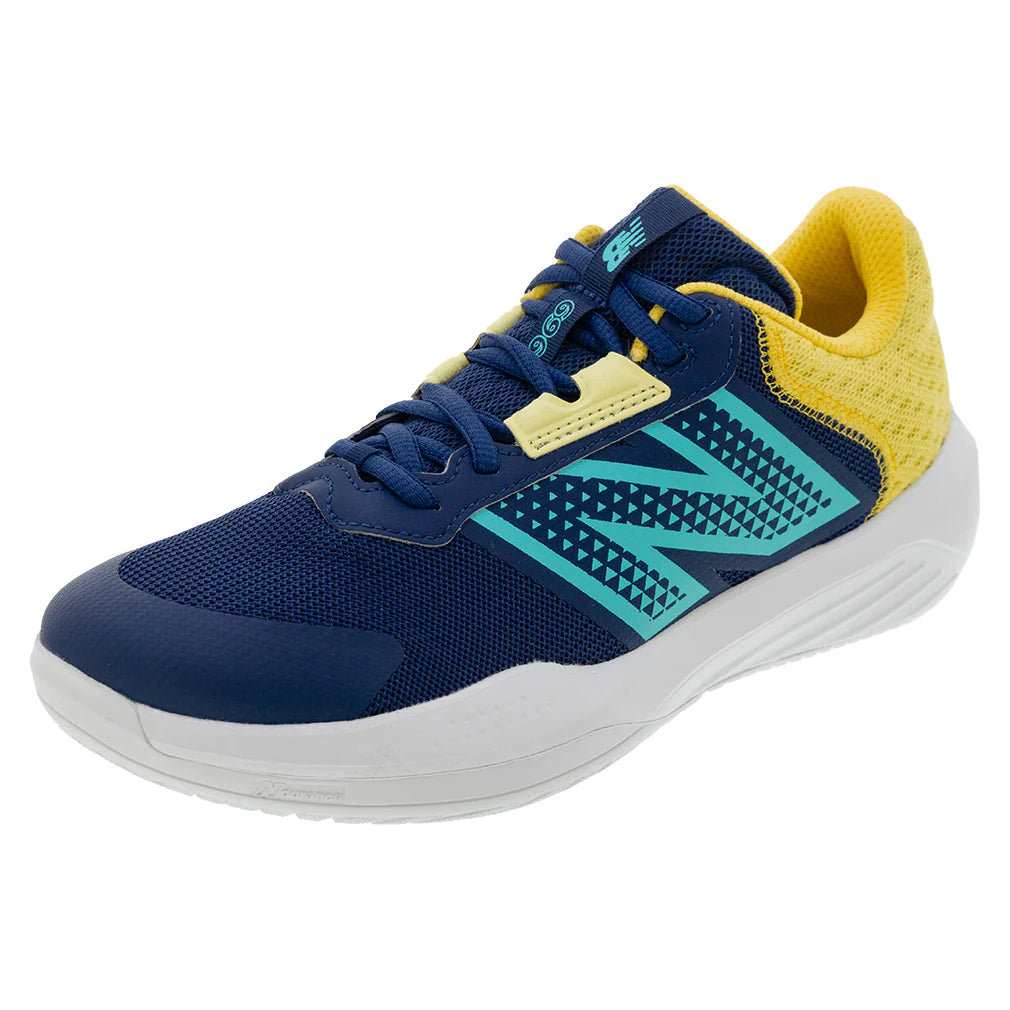 Women`s 696v6 B Width Tennis Shoes White and Cyber Jade Footwear New Balance