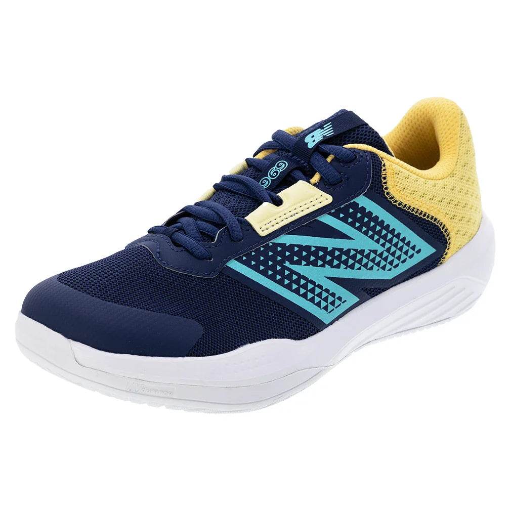 Women`s 696v6 D Width Tennis Shoes White and Cyber Jade Footwear New Balance