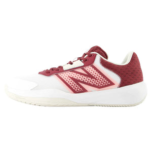 Women`s 696v6 D Width Tennis Shoes White and Monarch Burgundy Footwear New Balance