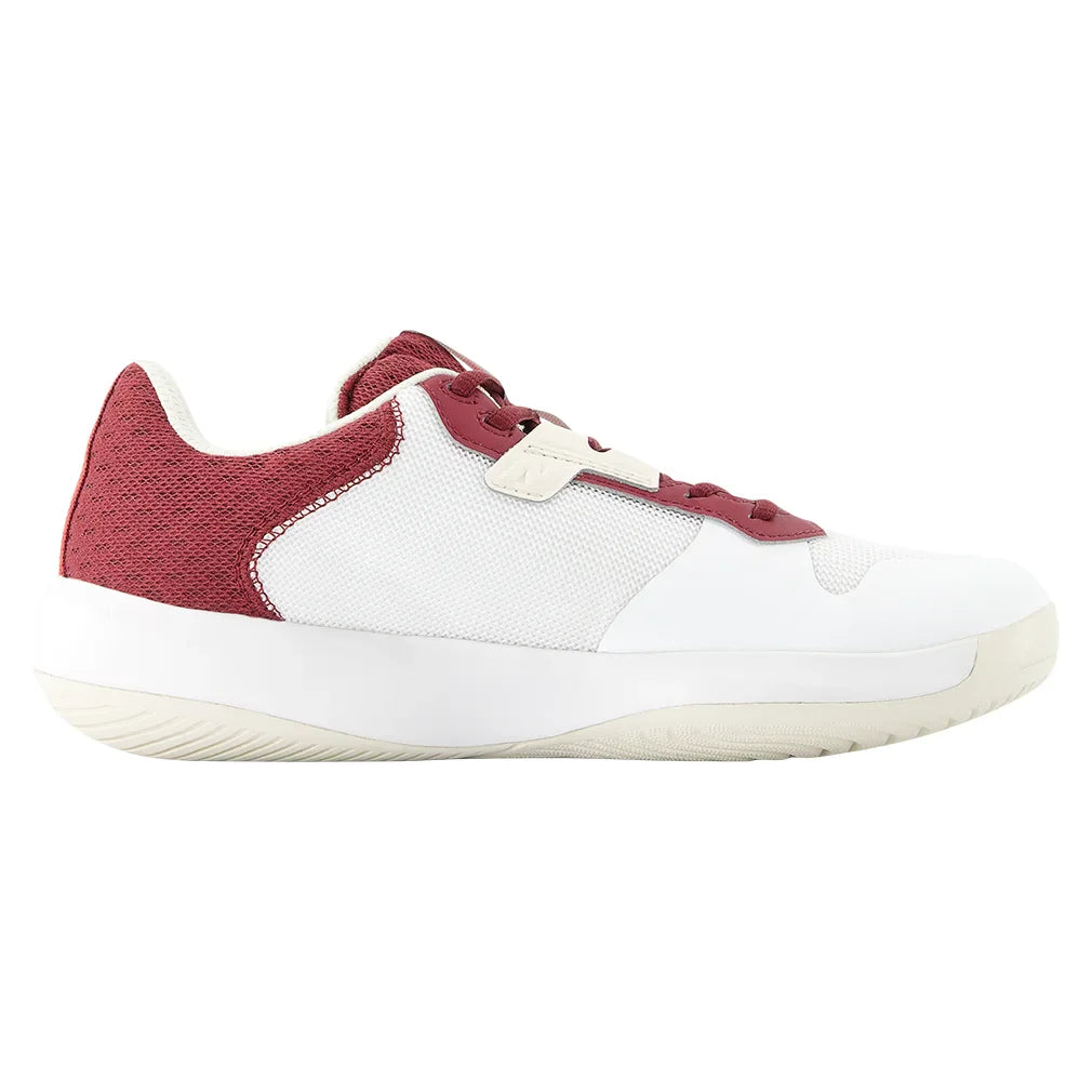 Women`s 696v6 D Width Tennis Shoes White and Monarch Burgundy Footwear New Balance