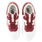 Women`s 696v6 D Width Tennis Shoes White and Monarch Burgundy Footwear New Balance