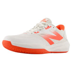 Women`s FuelCell 796v4 2E Width Tennis Shoes White and Urgent Red Footwear New Balance