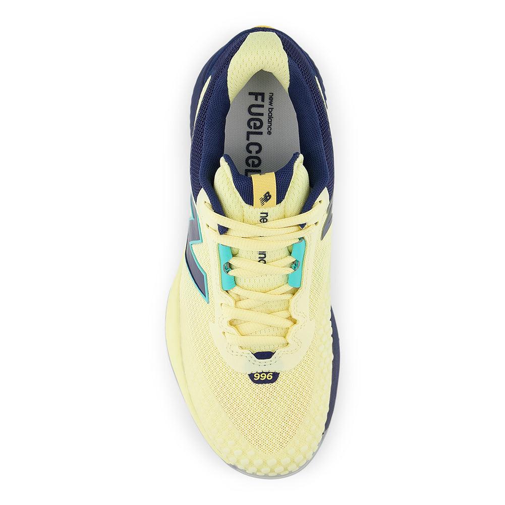 Women`s FuelCell 996v6 B Width Tennis Shoes Parchment and Navy Footwear New Balance