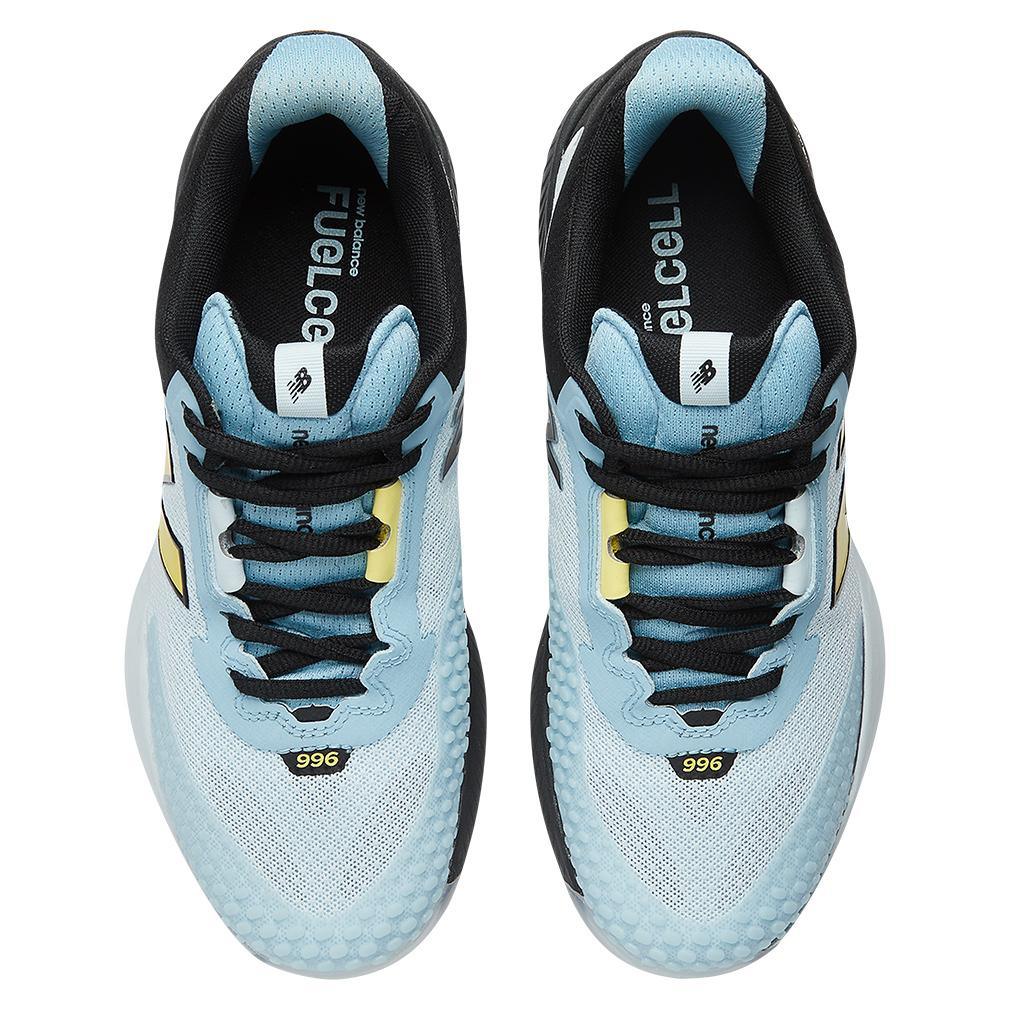 Women's FuelCell 996v6 B Width Tennis Shoes Quarry Blue and Black Footwear New Balance