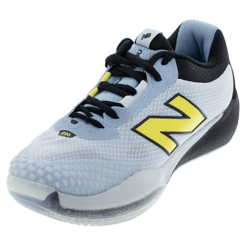 Women's FuelCell 996v6 B Width Tennis Shoes Quarry Blue and Black Footwear New Balance